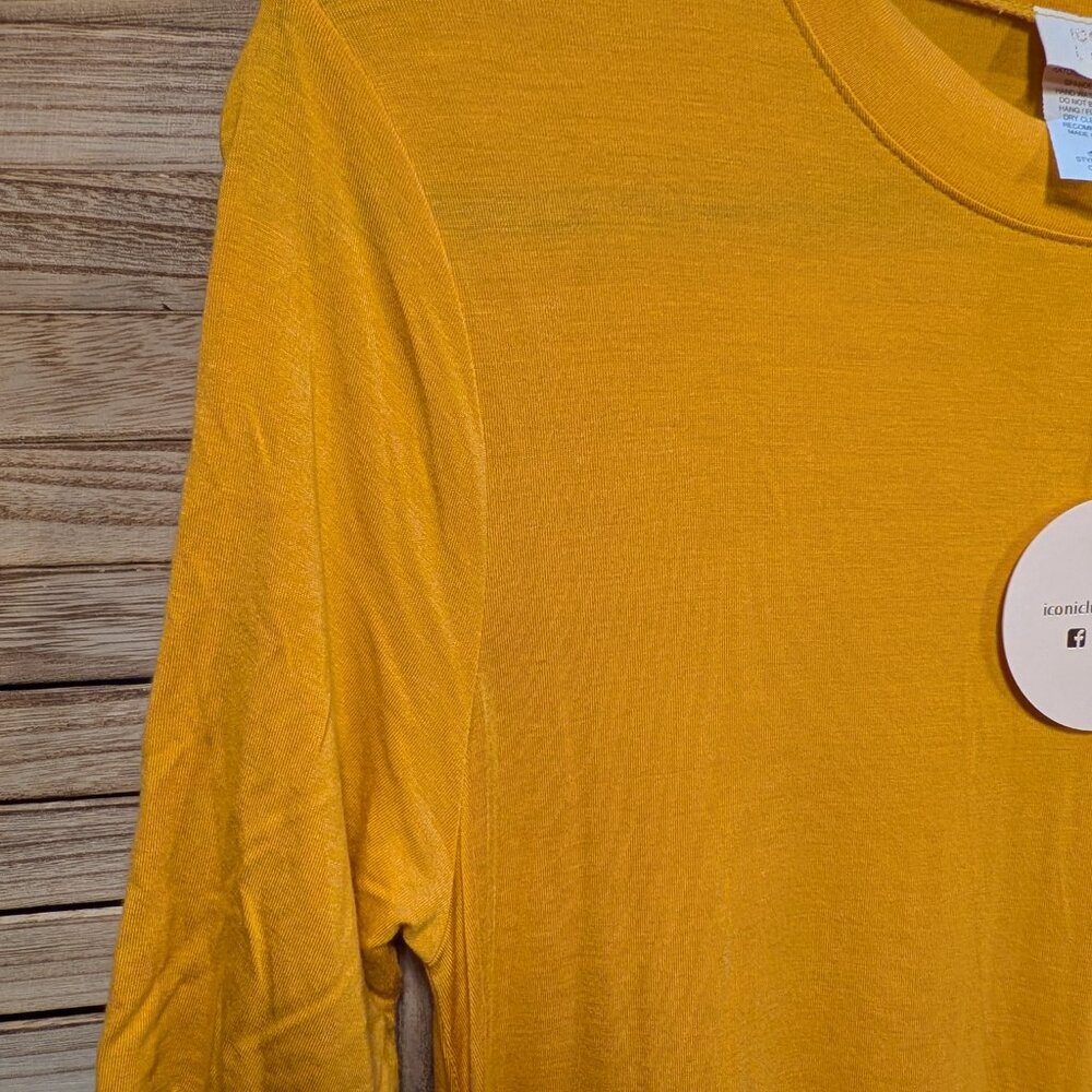 Vibrant Yellow (Mustard) Rayon/Spandex Maxi Dress Size Large NWT - Picture 2 of 8